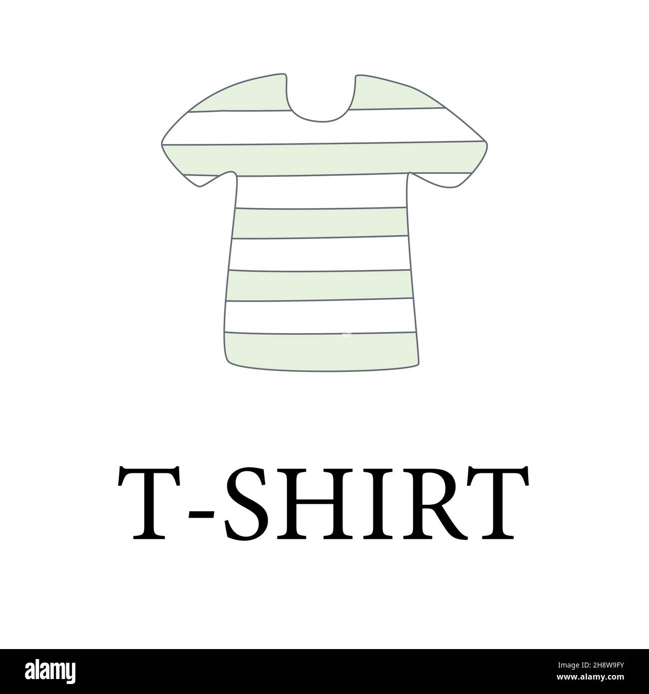 Vector illustration. A simple, striped T-shirt. Stock Vector