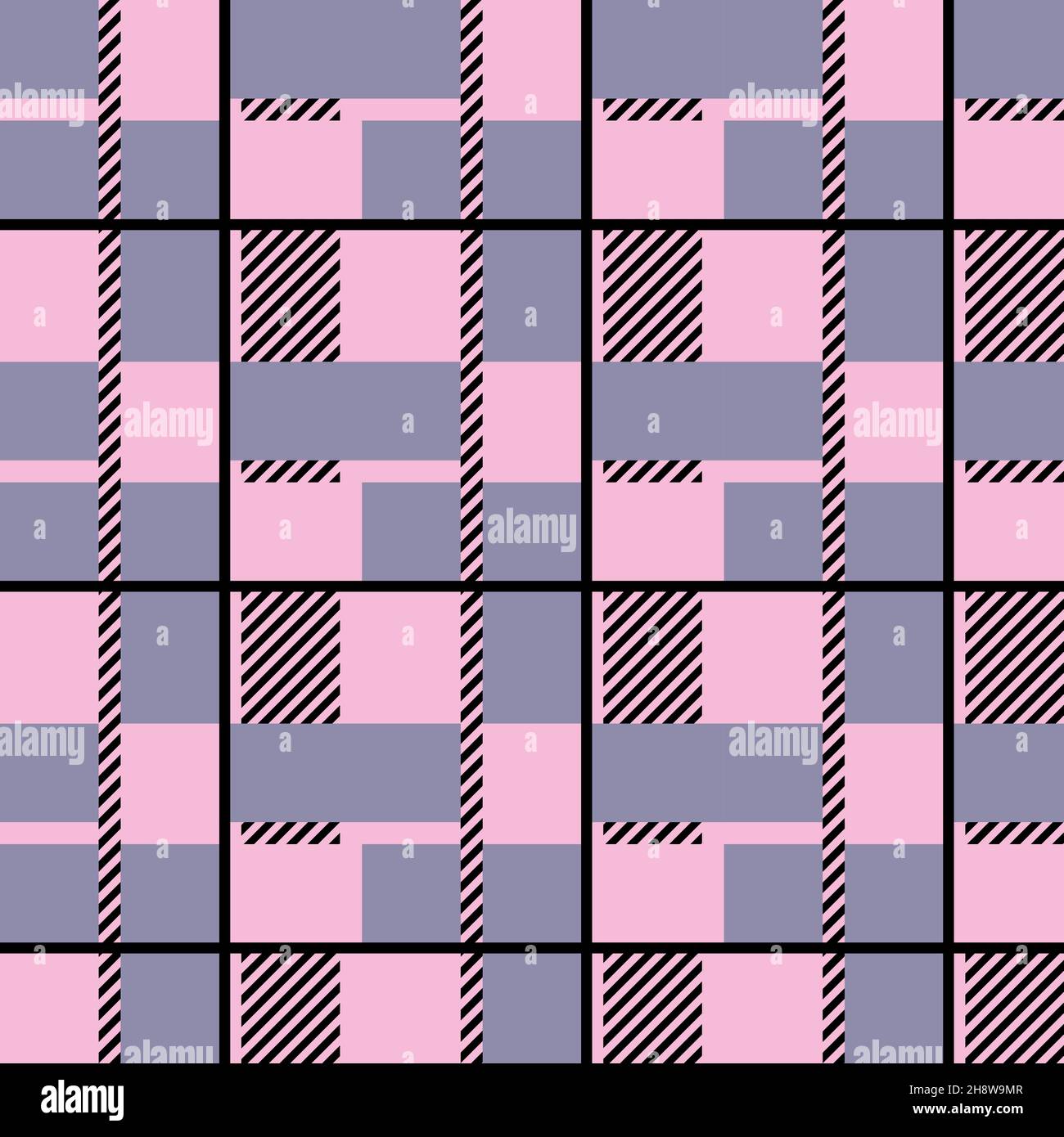 Gray and pink Plaid, checkered, tartan seamless pattern suitable for fashion textiles and graphics Stock Vector