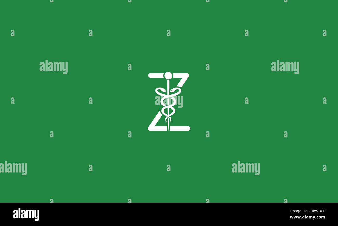 Initial Letter Z incorporated with Caduceus Medical Logo Design Stock