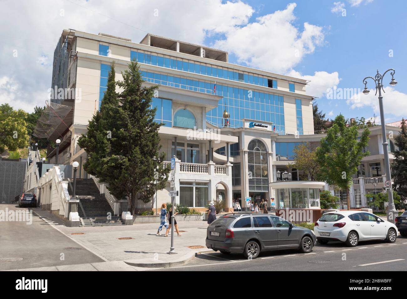 Sevastopol, Crimea, Russia - July 29, 2020: Office of the company 'SoftServe' on Bolshaya Morskaya street in the city of Sevastopol, Crimea Stock Photo