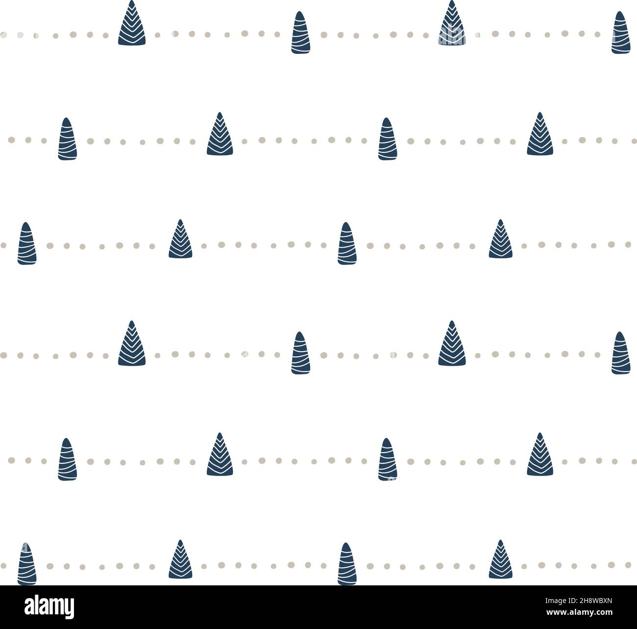 Seamless pattern of hand drawn Christmas tree. Baby Winter forest ...