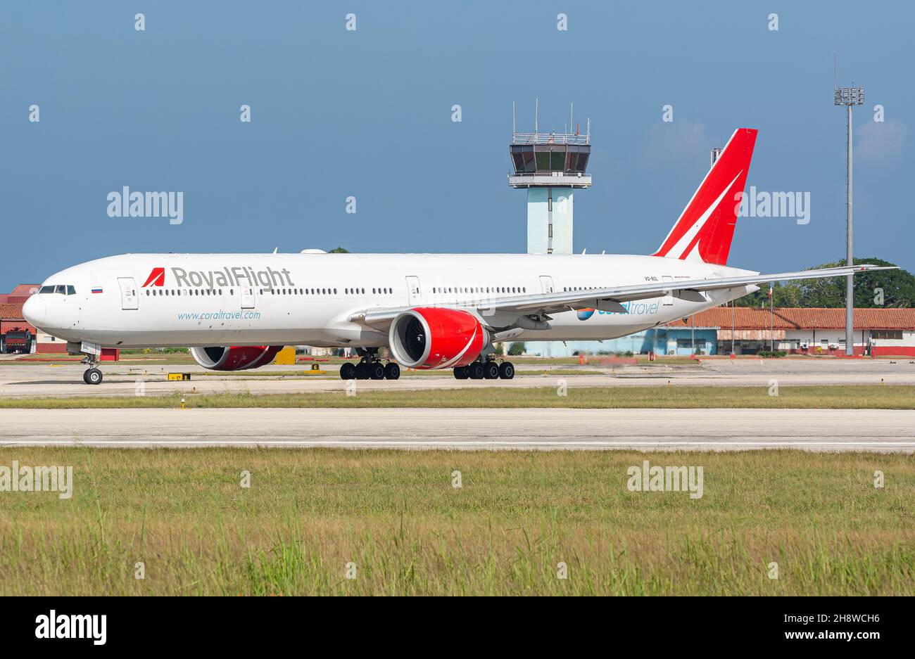 MATANZAS, CUBA Oct 15, 2021 The Royal Flight Airlines Boeing 777300