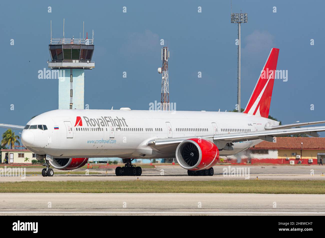 MATANZAS, CUBA Oct 15, 2021 The Royal Flight Airlines Boeing 777300