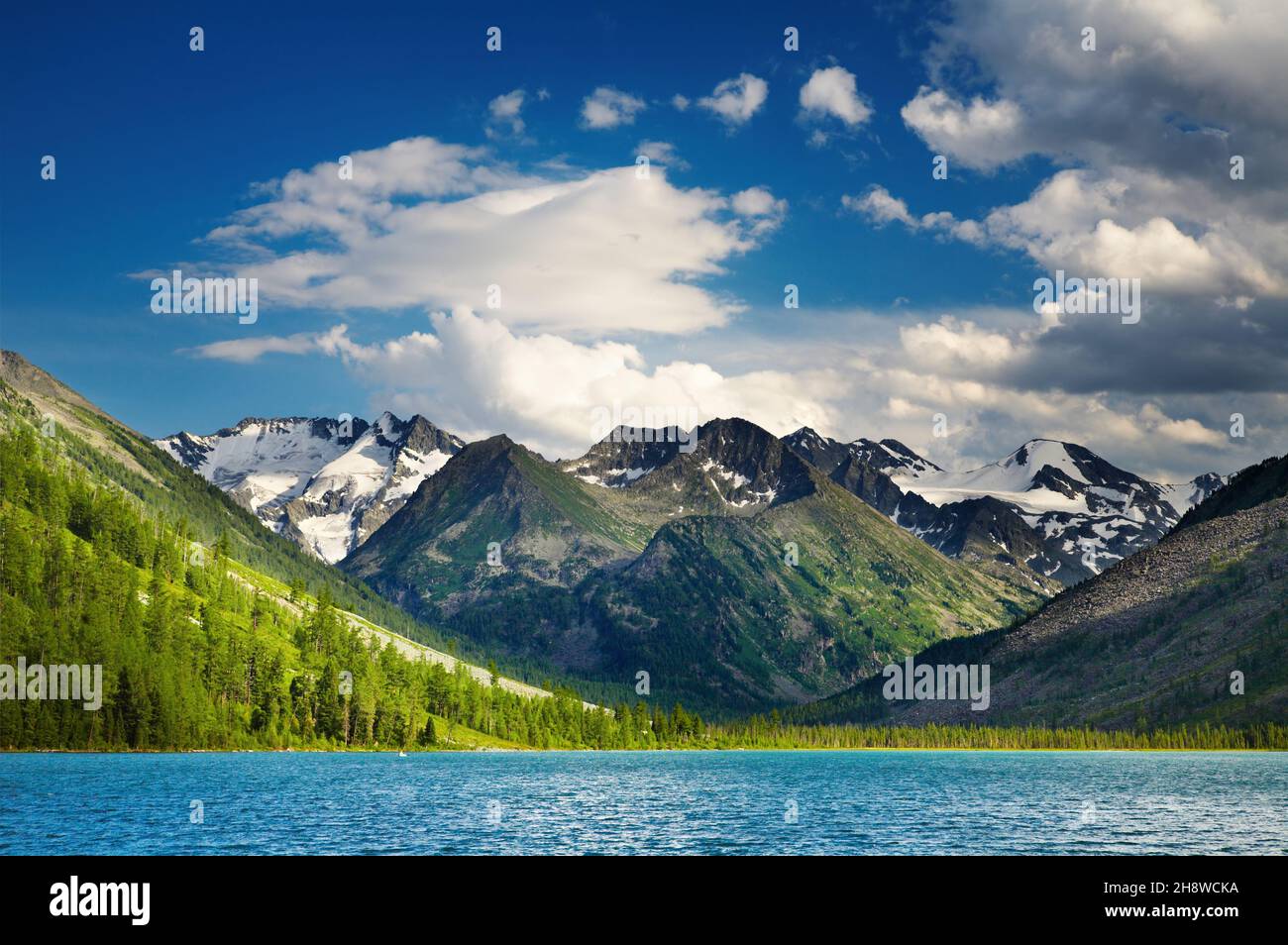 Beautiful lake in Altai mountains Stock Photo