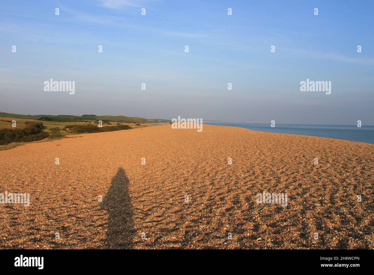 Chesil Beach. The England south west coast path. Jurassic Coast. Dorset ...