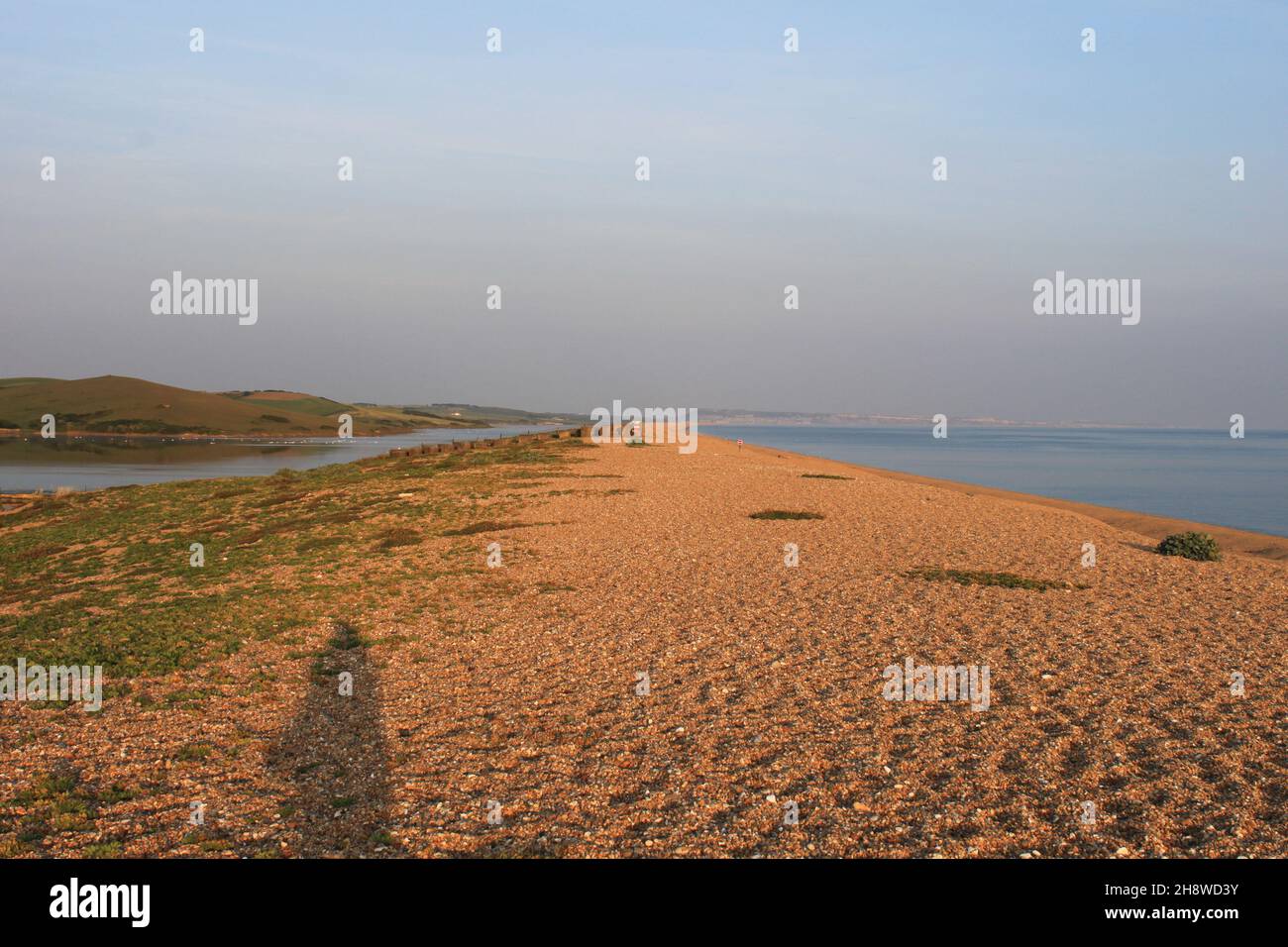 Chesil Beach. The England south west coast path. Jurassic Coast. Dorset ...