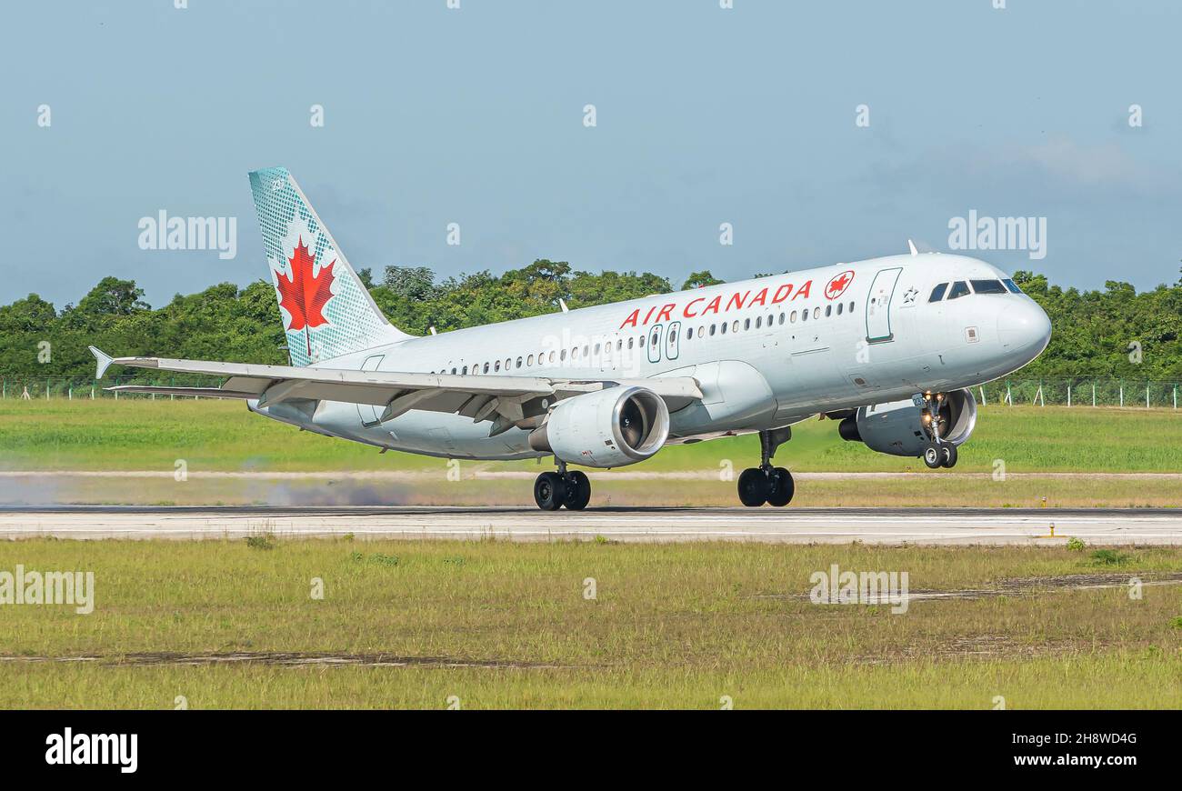 MATANZAS, CUBA Sep 26, 2021 The Air Canada Airlines in the airport