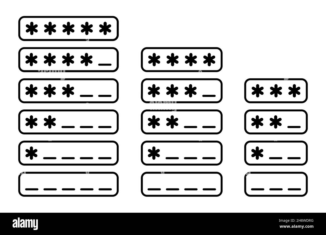 Password icon. Login icon. Vector illustration. Set of varied web icons ...