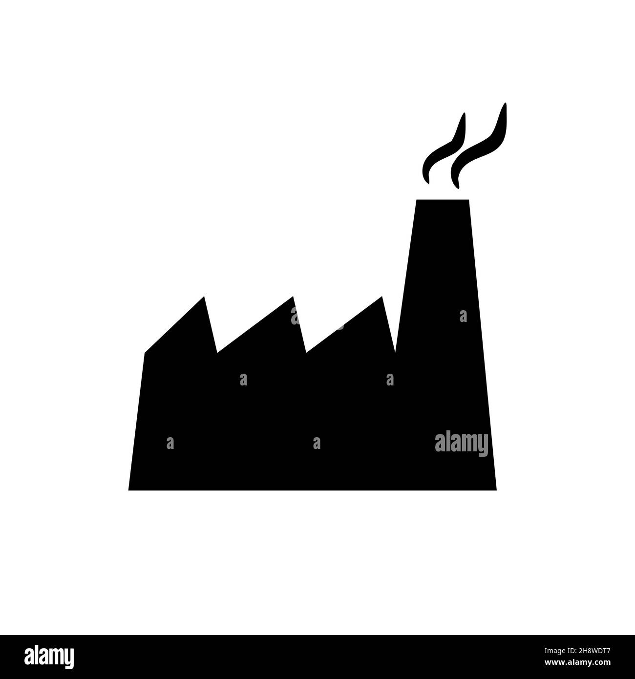 Factory icon. Industrial building icon. Vector illustration. Black icon ...