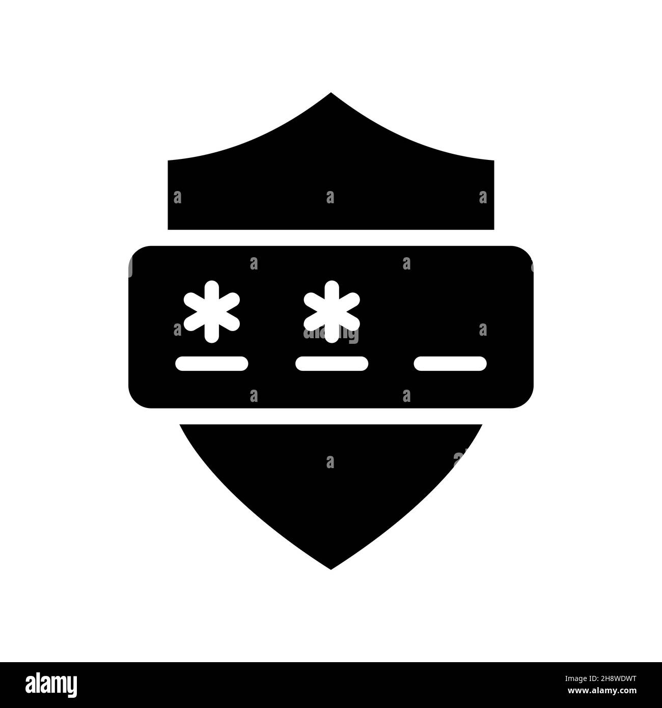 Security shield icon. Shield with lock and stars. Vector illustration ...