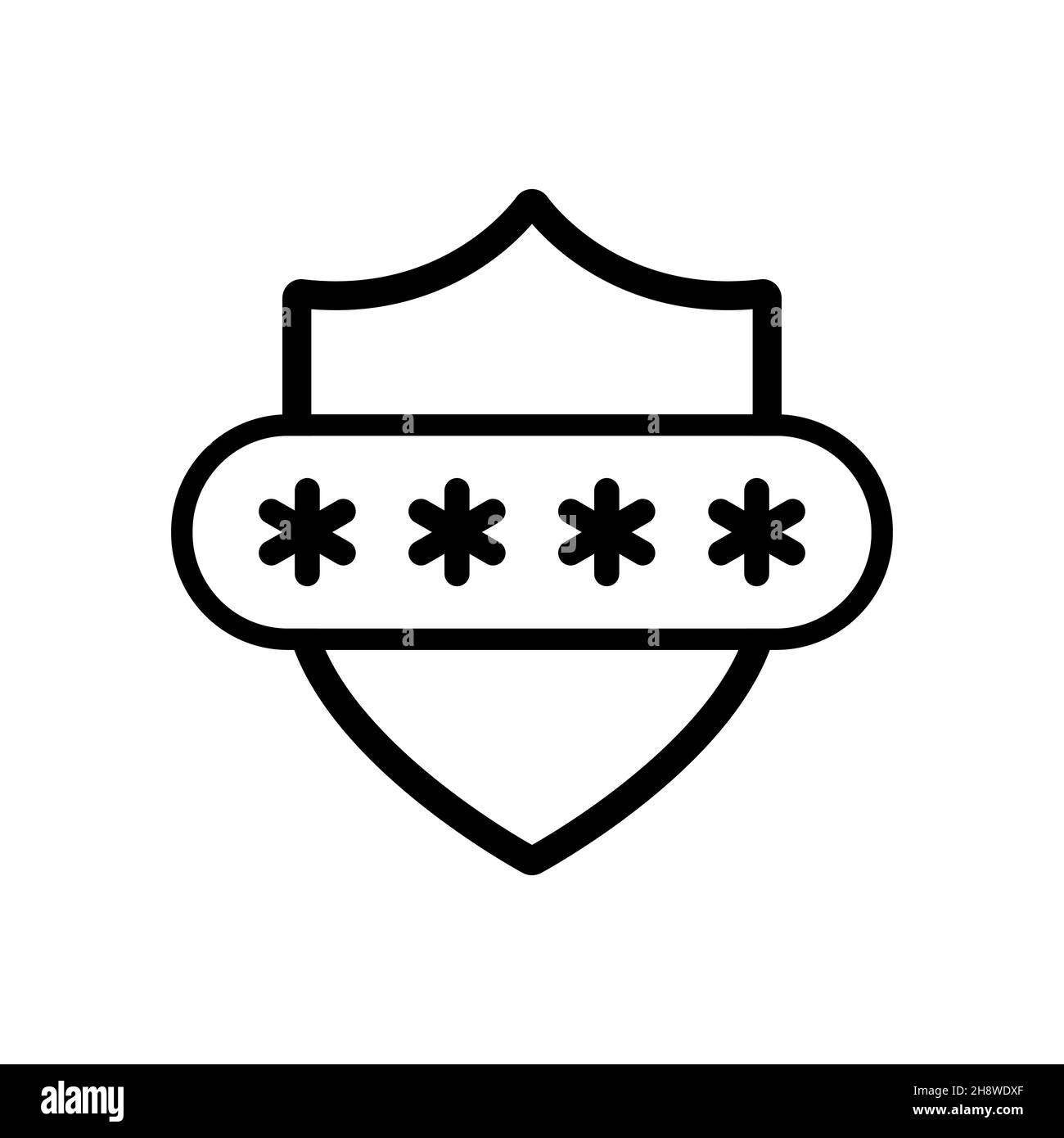 Security shield icon. Shield with lock and stars. Vector illustration ...