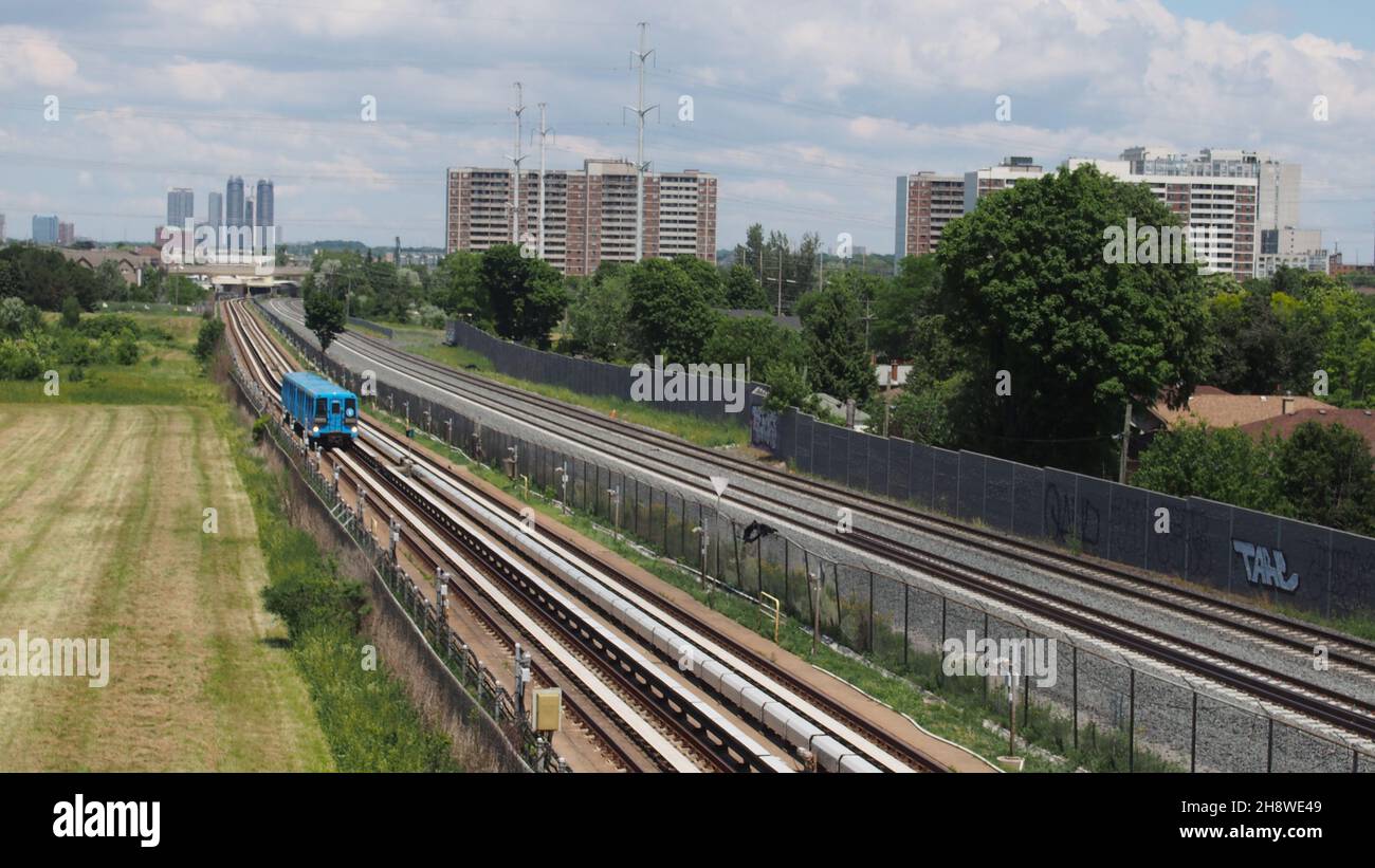 TORONTO, CANADA Jun 30, 2020 Line 3 in Scarborough with LRT railway