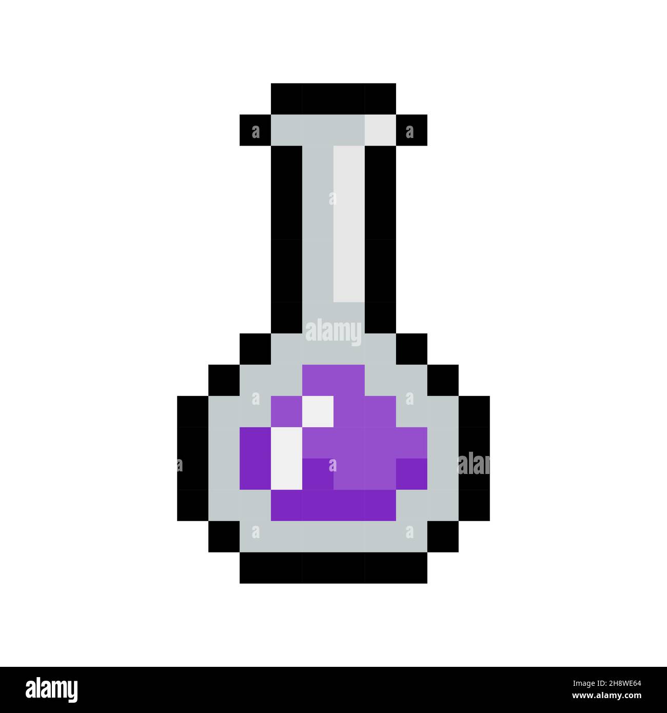 Pixel potion icon. Magic potion in pixel style. Vector illustration ...