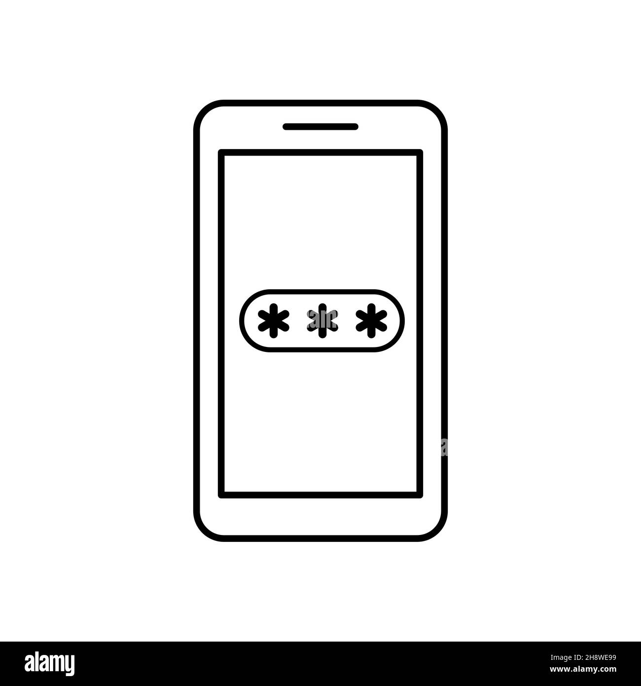 Security phone icon. Phone password icon. Vector illustration ...