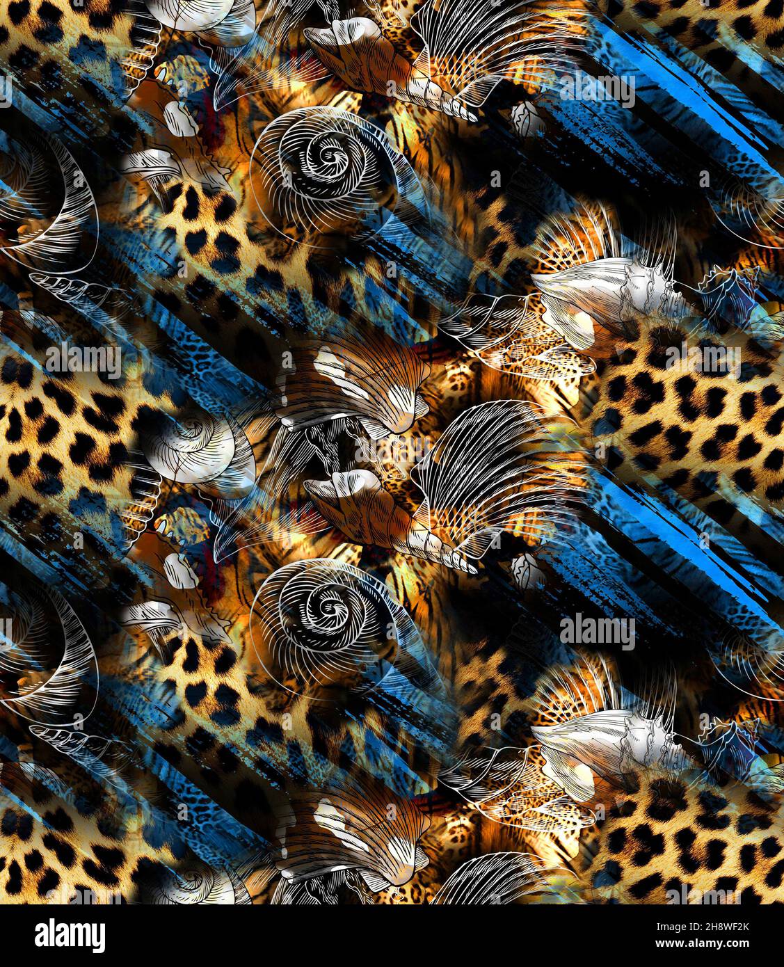 Seamless pattern made of abstract elements and shapes. Animal skin ...
