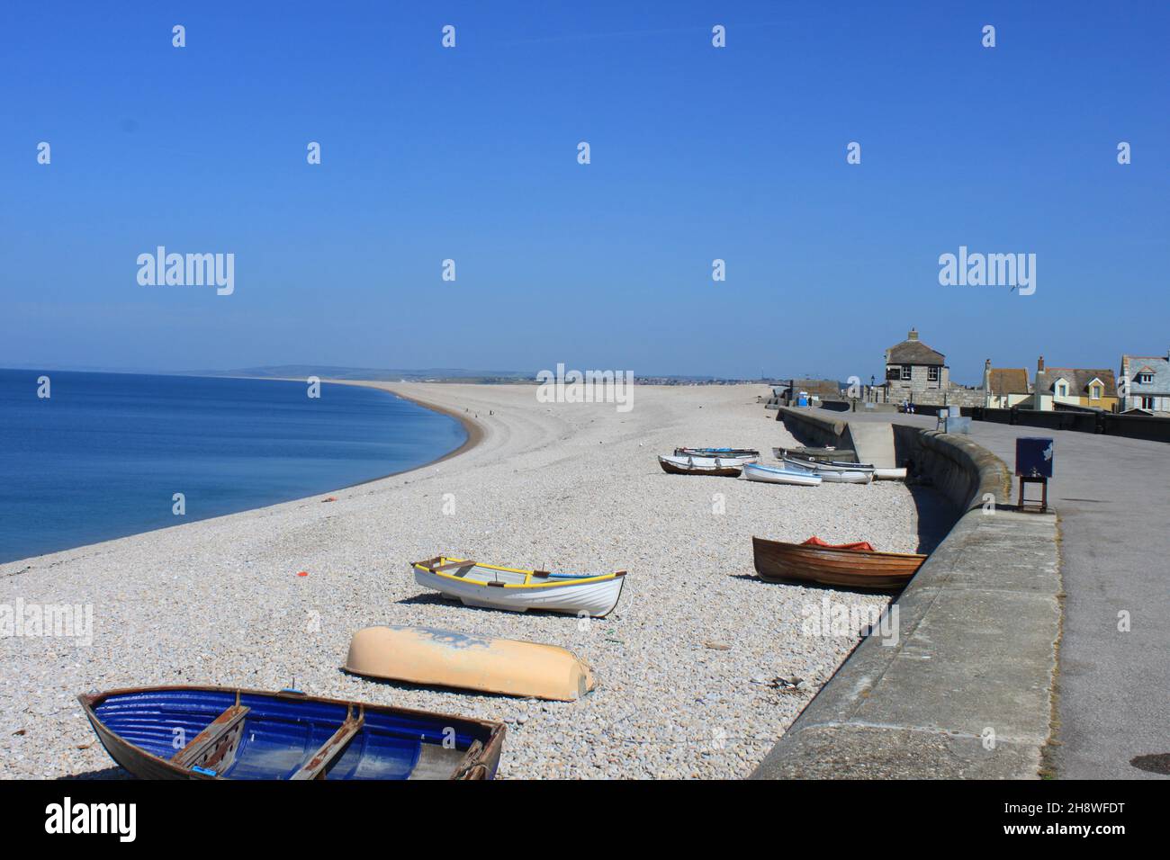 Chesil Beach. Isle of Portland. The England south west coast path