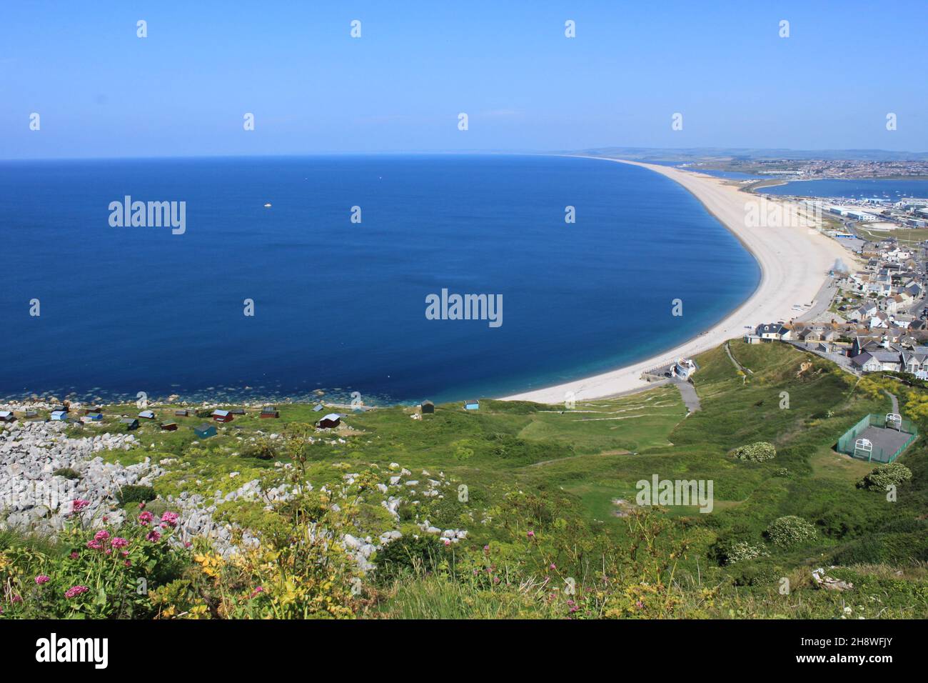 Chesil Beach. Isle of Portland. The England south west coast path