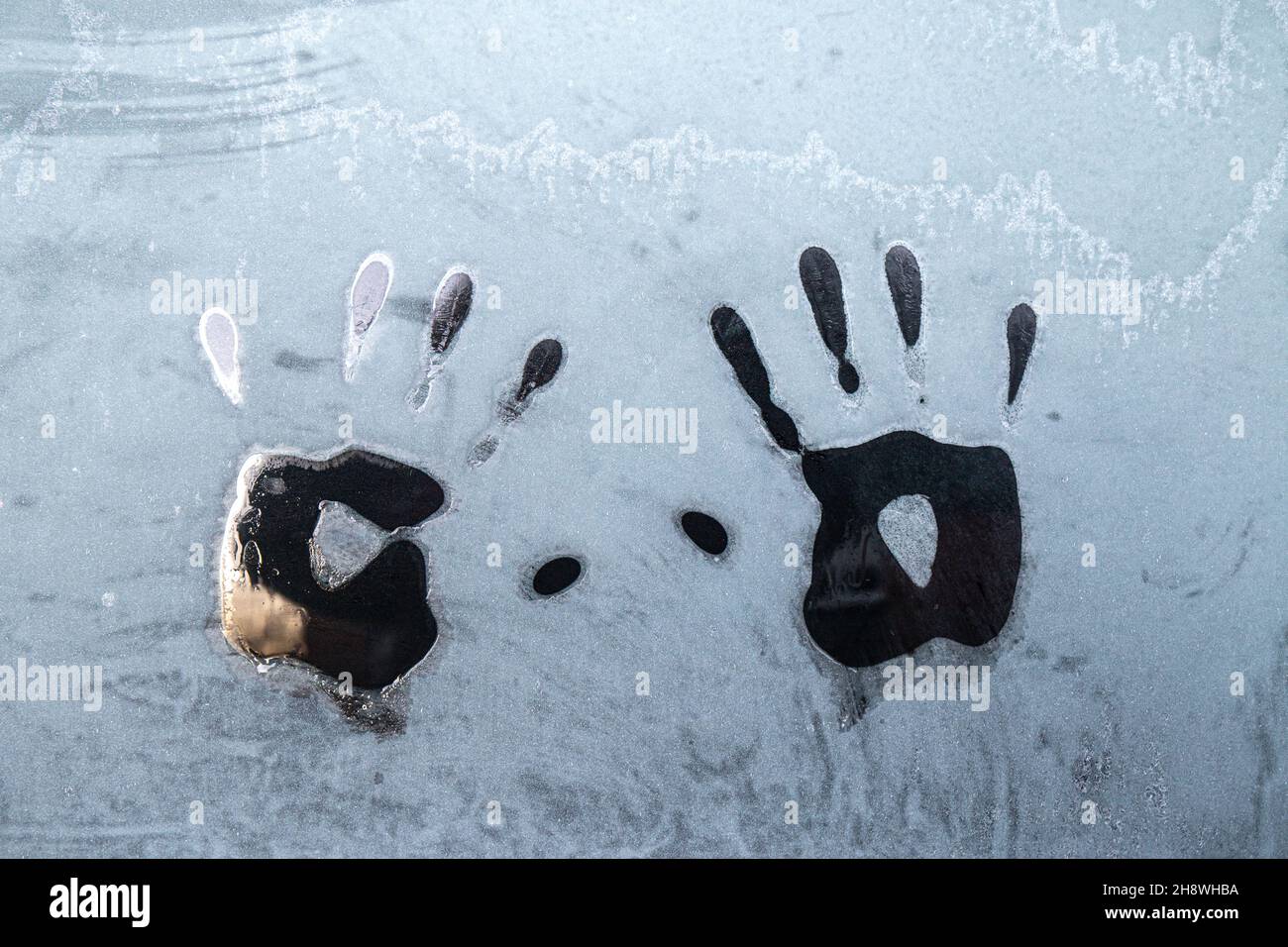 Handprint on car window hires stock photography and images Alamy