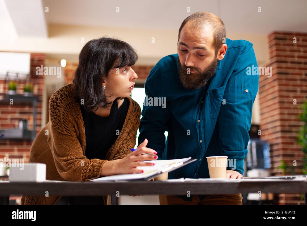 Executive manager explaining company hi-res stock photography and ...