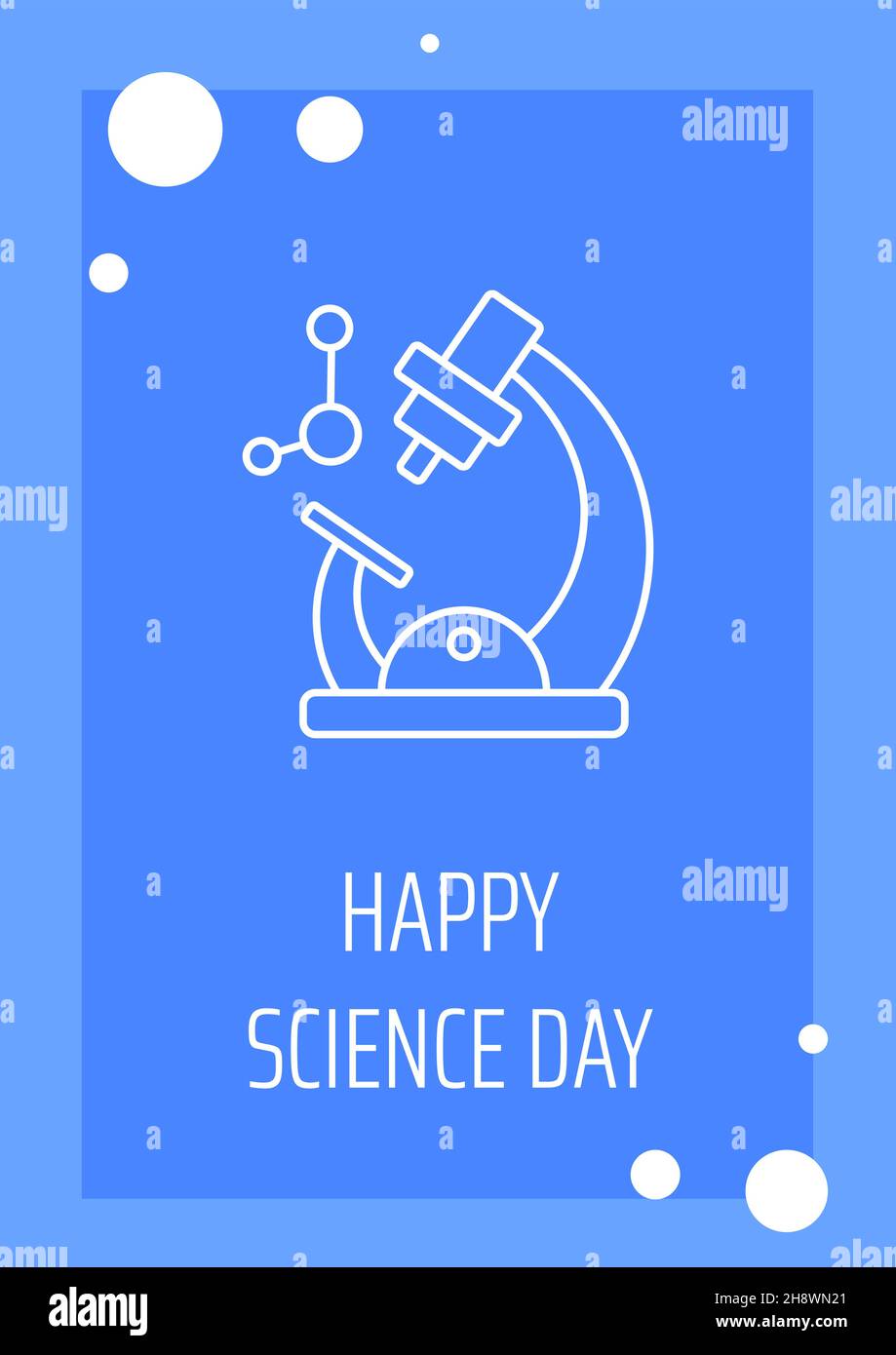 Best wishes on science day postcard with linear glyph icon Stock Vector ...