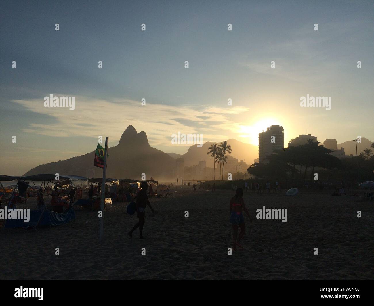 Sunset in Ipanema Rio de Janeiro Stock Photo