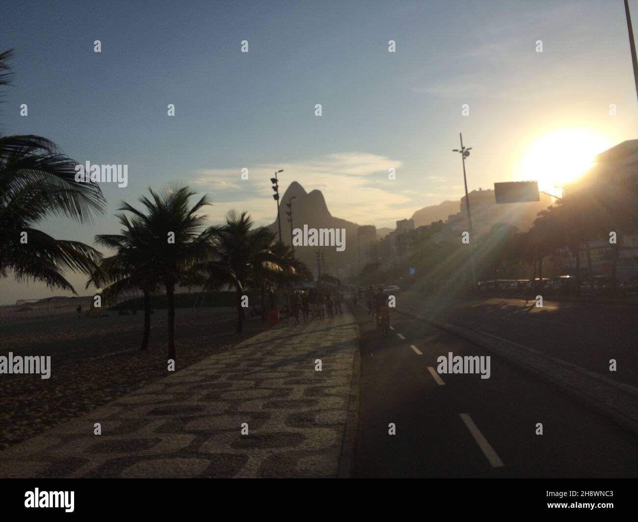 Sunset in Ipanema Rio de Janeiro Stock Photo