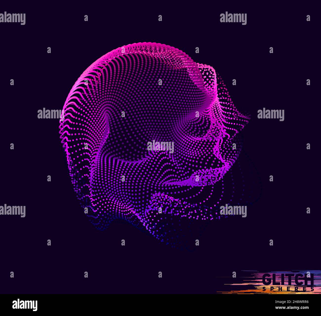 Abstract vector colorful mesh on dark background. Futuristic style card ...