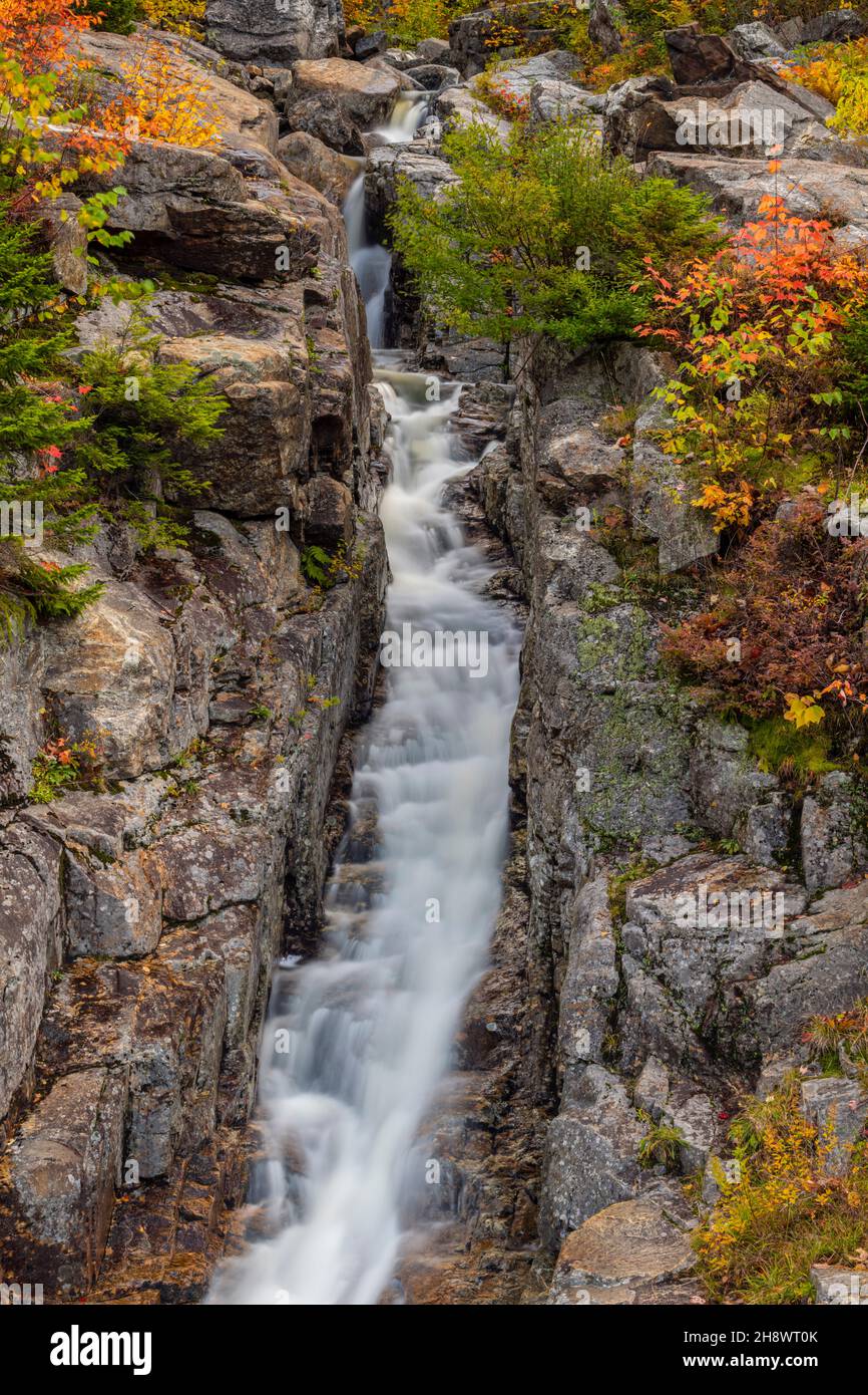 Silver Cascade, Crawford Notch State Park, New Hampshire, USA Stock
