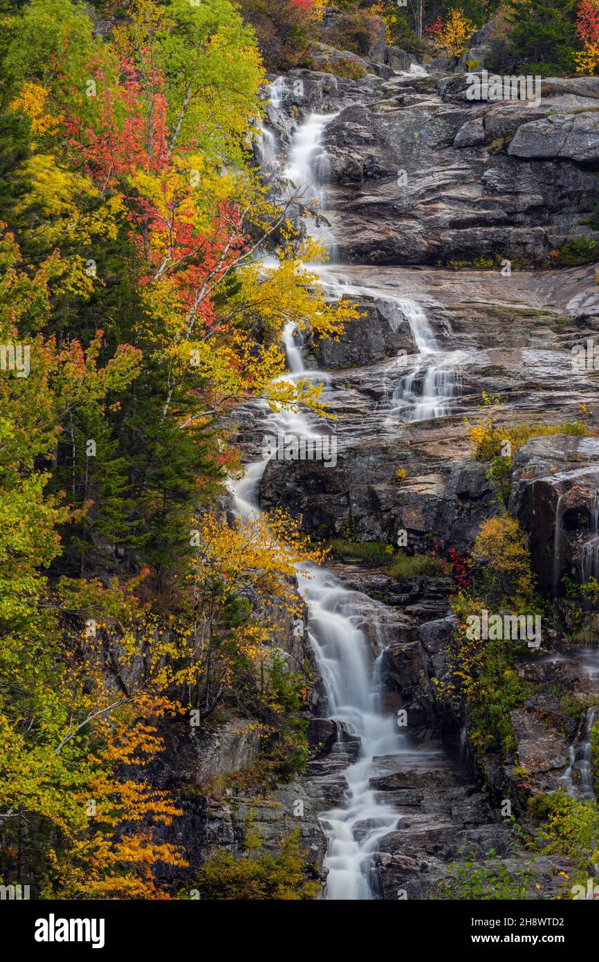 Silver Cascade, Crawford Notch State Park, New Hampshire, USA Stock Photo