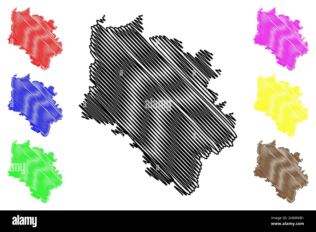 Haveri district (Karnataka State, Republic of India, Belgaum division) map vector illustration