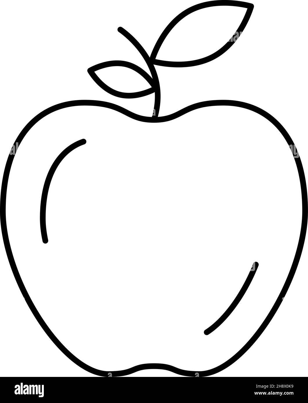 Apple Fruit Icon Vector Outline Stock Vector Image & Art Alamy