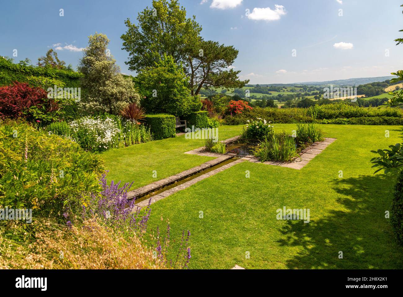 The Millennium Garden at Burrow Farm Garden – created by Mary Benger since 1966 in Devon, England, UK Stock Photo
