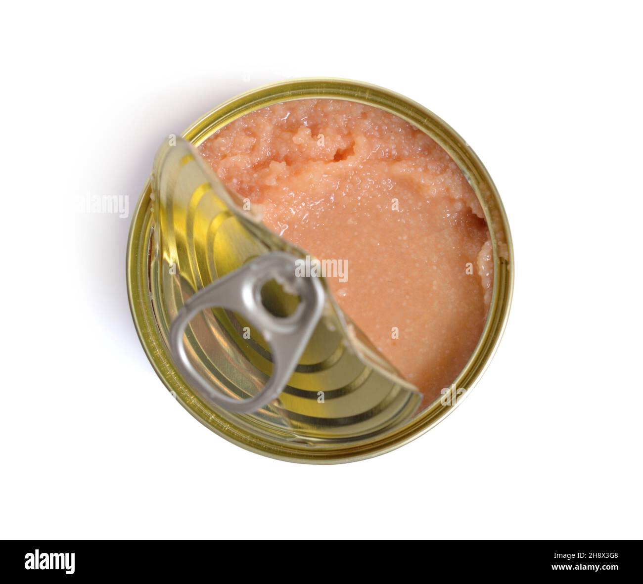 Canned Pollock caviar  isolated on white background. Stock Photo