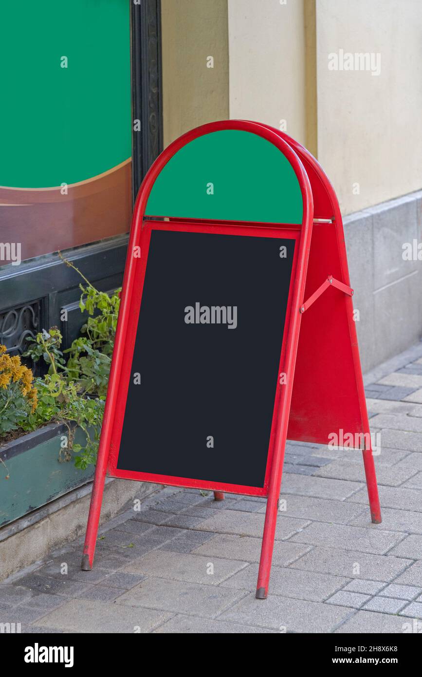 A Frame Board at Street Pavement Copy Space Stock Photo