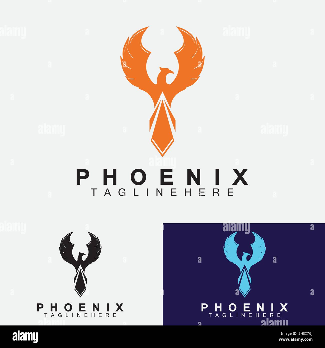 Phoenix logo Vector Illustration Design Template Stock Vector