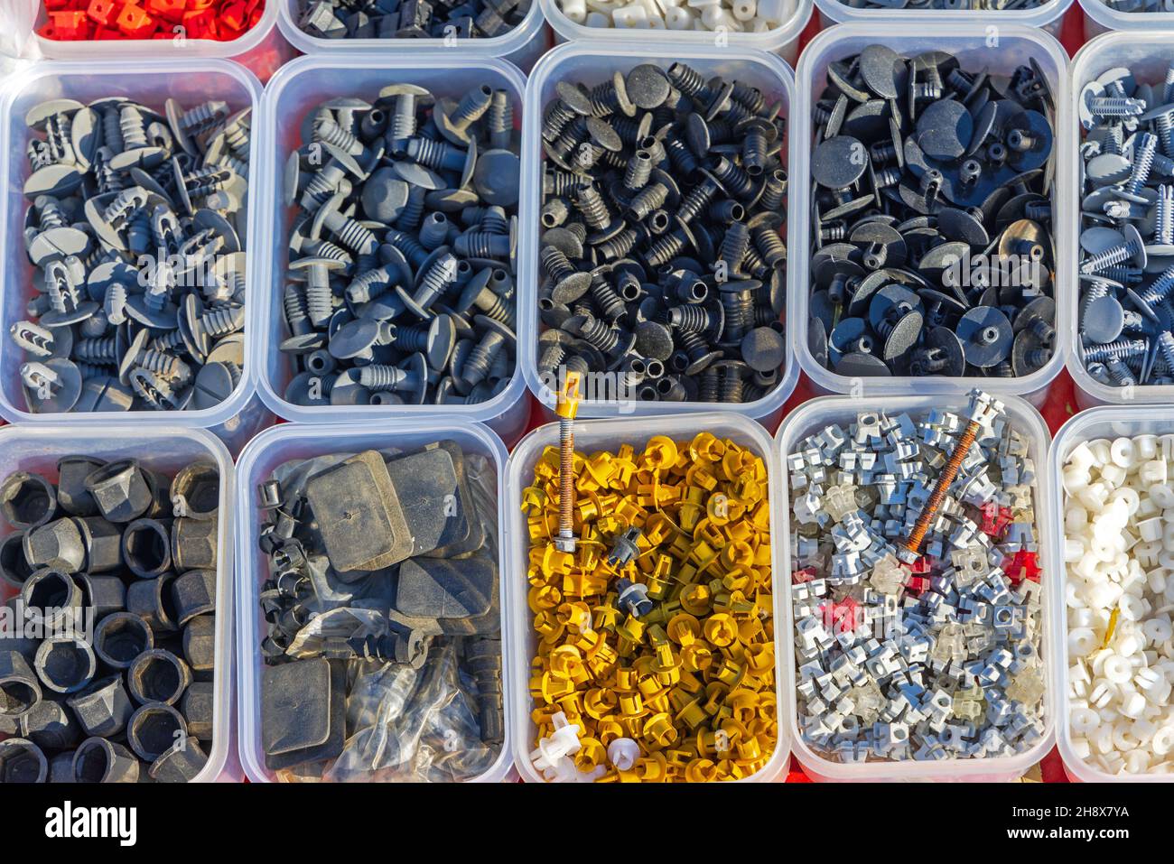 Plastic Parts Spare Screws for Car Interior Stock Photo Alamy