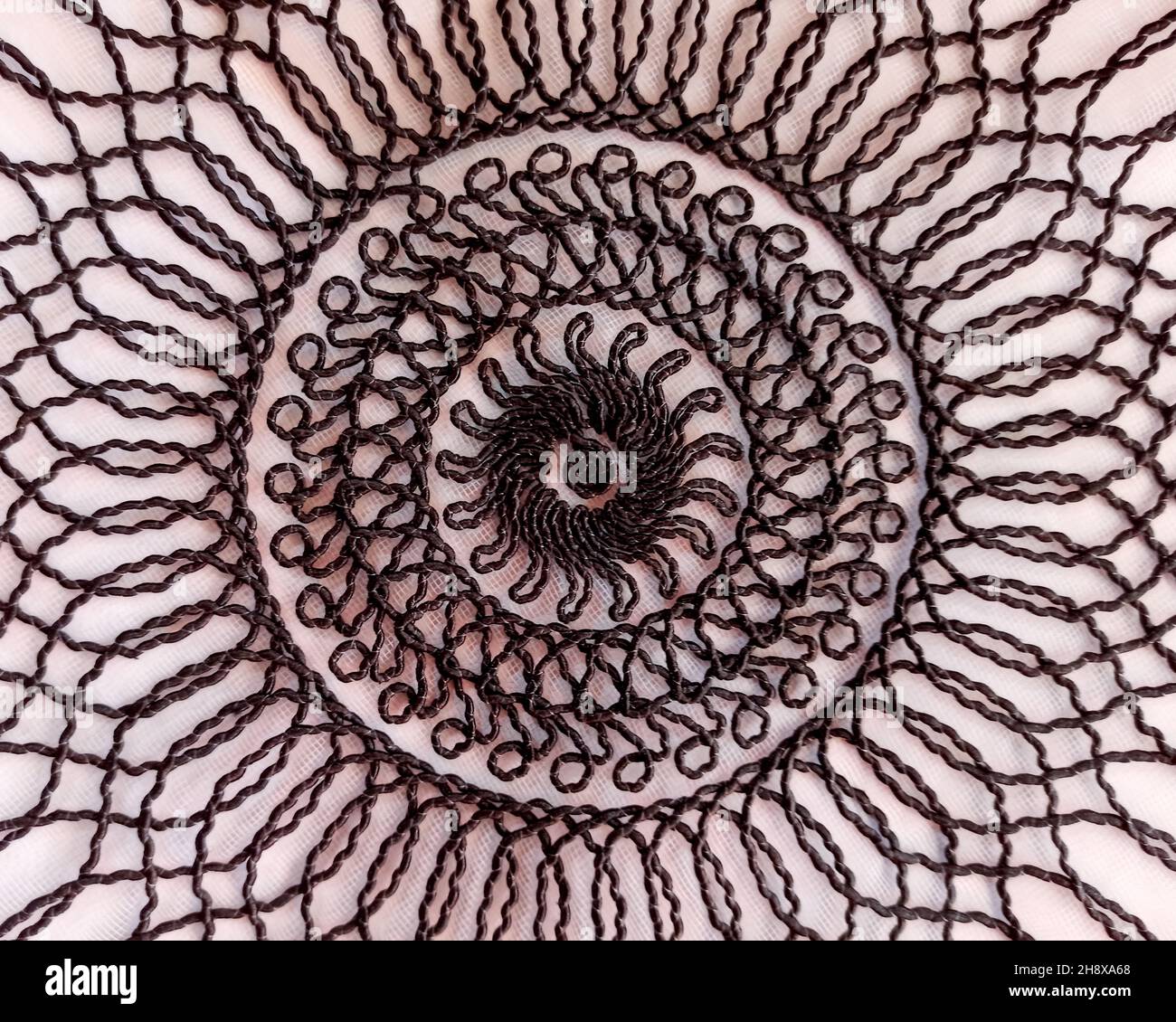 spiral pattern of an embroidery cloth Stock Photo - Alamy