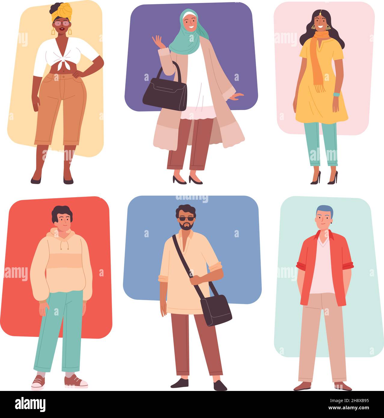 Multiculture Night Dress Code Multicultural Stock Vector Images - Alamy
