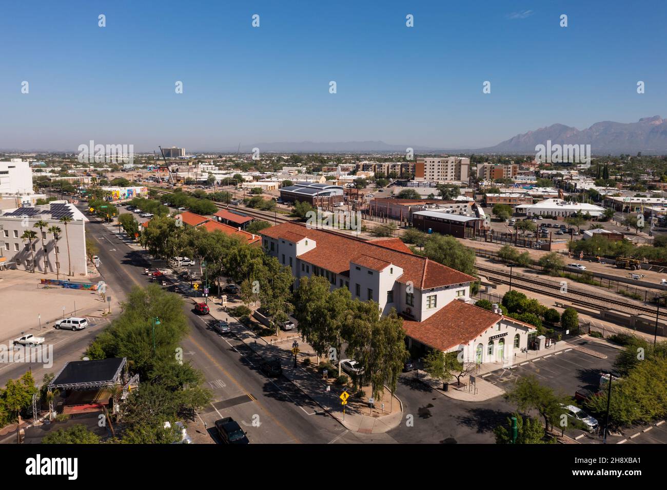 Tucson Amtrak Station, Arizona. Aerial photo Stock Photo Alamy