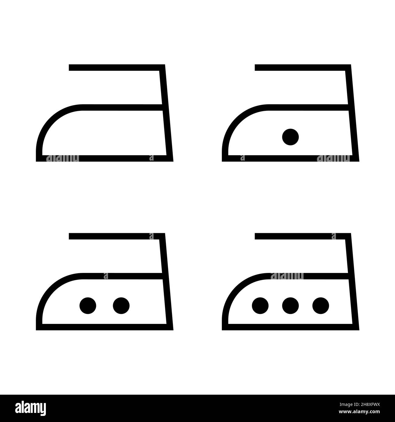 Ironing icons set. Outline laundry symbols vector isolated on white