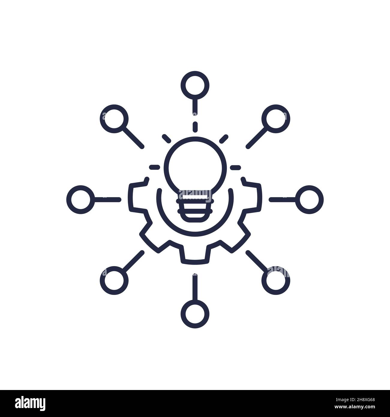 Multi channel marketing line icon on white Stock Vector