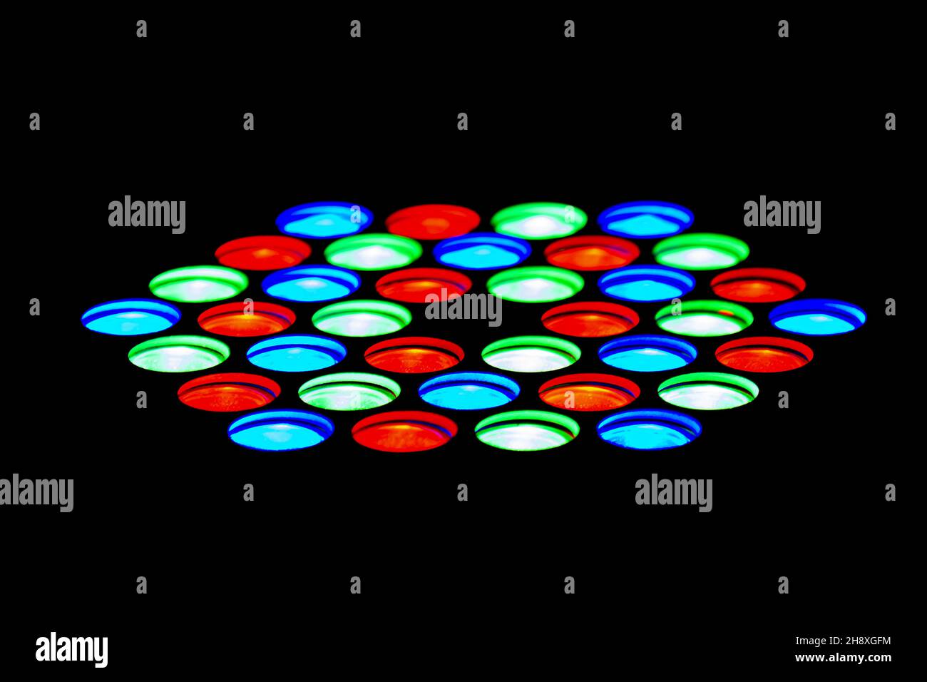 Disco lights of multicolor stage spotlight Stock Photo Alamy