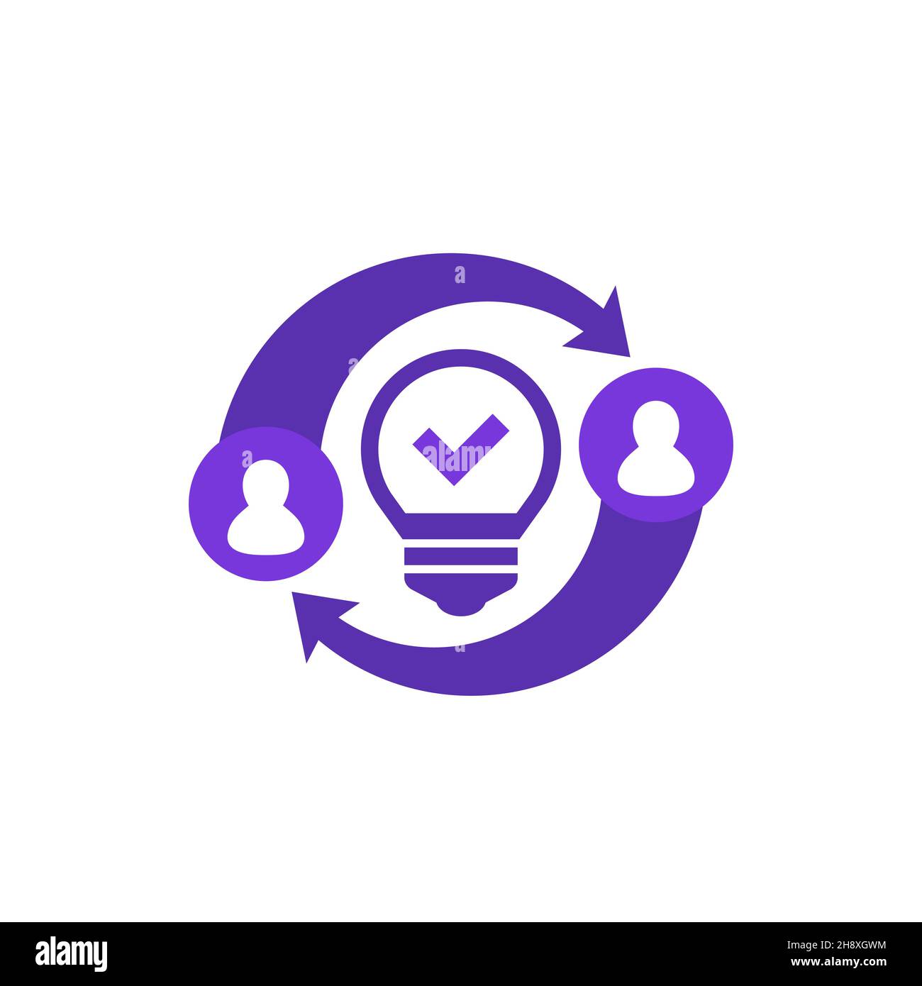 exchange of ideas icon on white, vector Stock Vector