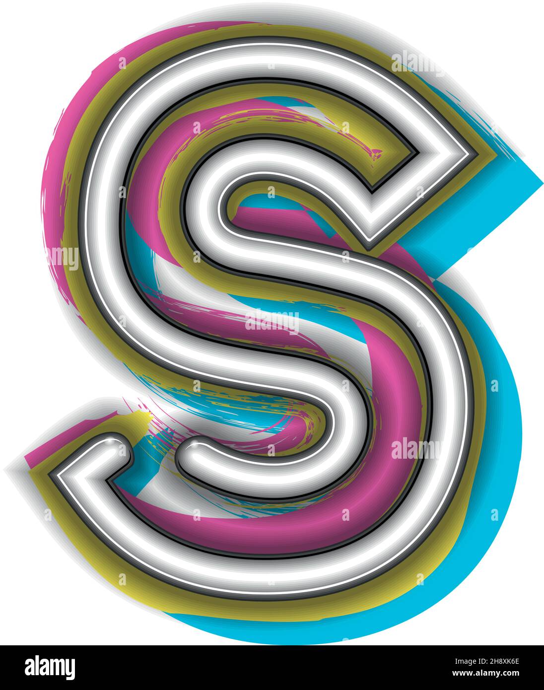 Neon Sign Letter S Vector illustration Stock Vector Image & Art Alamy