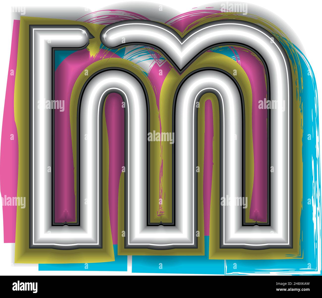 Neon Sign Letter m Vector illustration Stock Vector Image & Art - Alamy