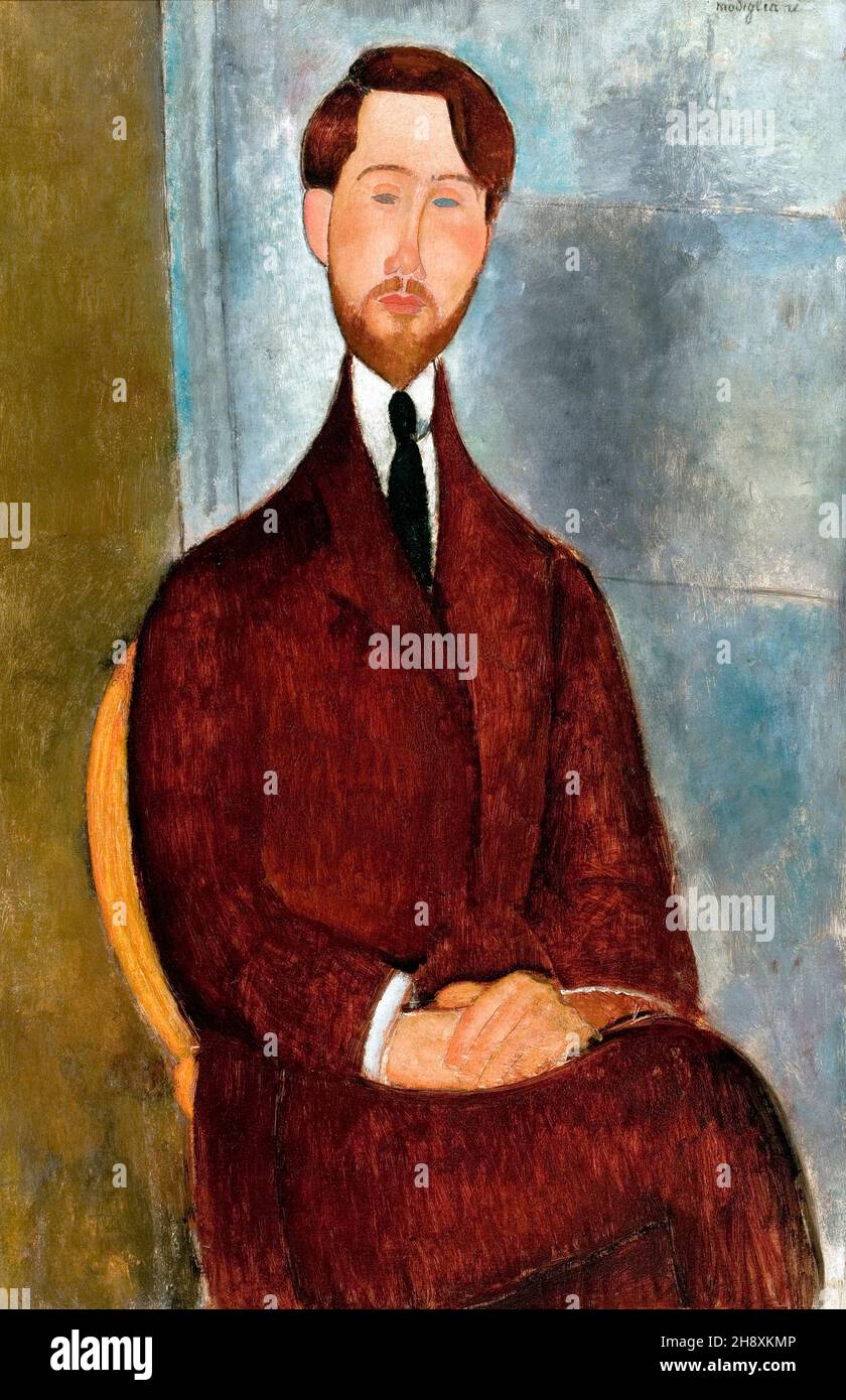 Modigliani. Portrait of Leopold Zborowski by Amedeo Clemente Modigliani (1884-1920), oil on canvas, 1916-19 Stock Photo