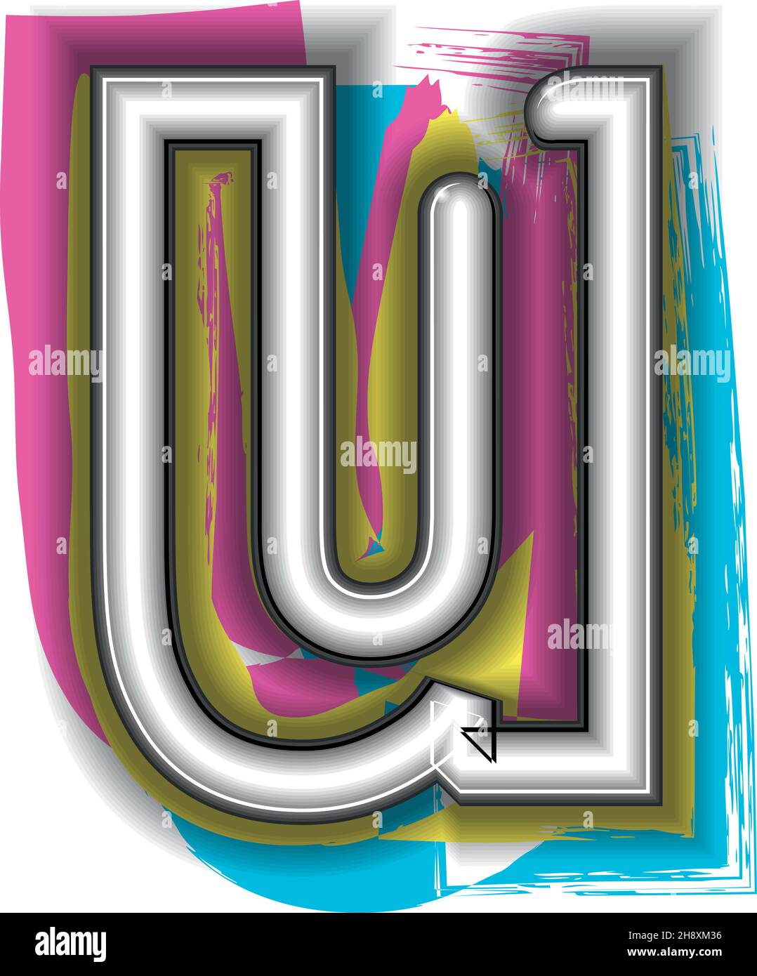 Neon Sign Letter u Vector illustration Stock Vector Image & Art Alamy