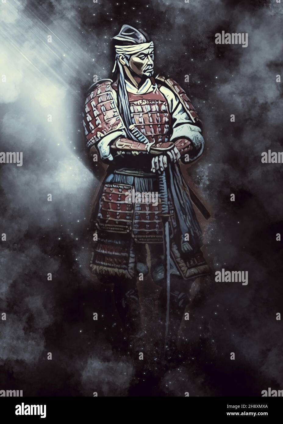 The Samurai Warrior Digital Illustration Stock Photo