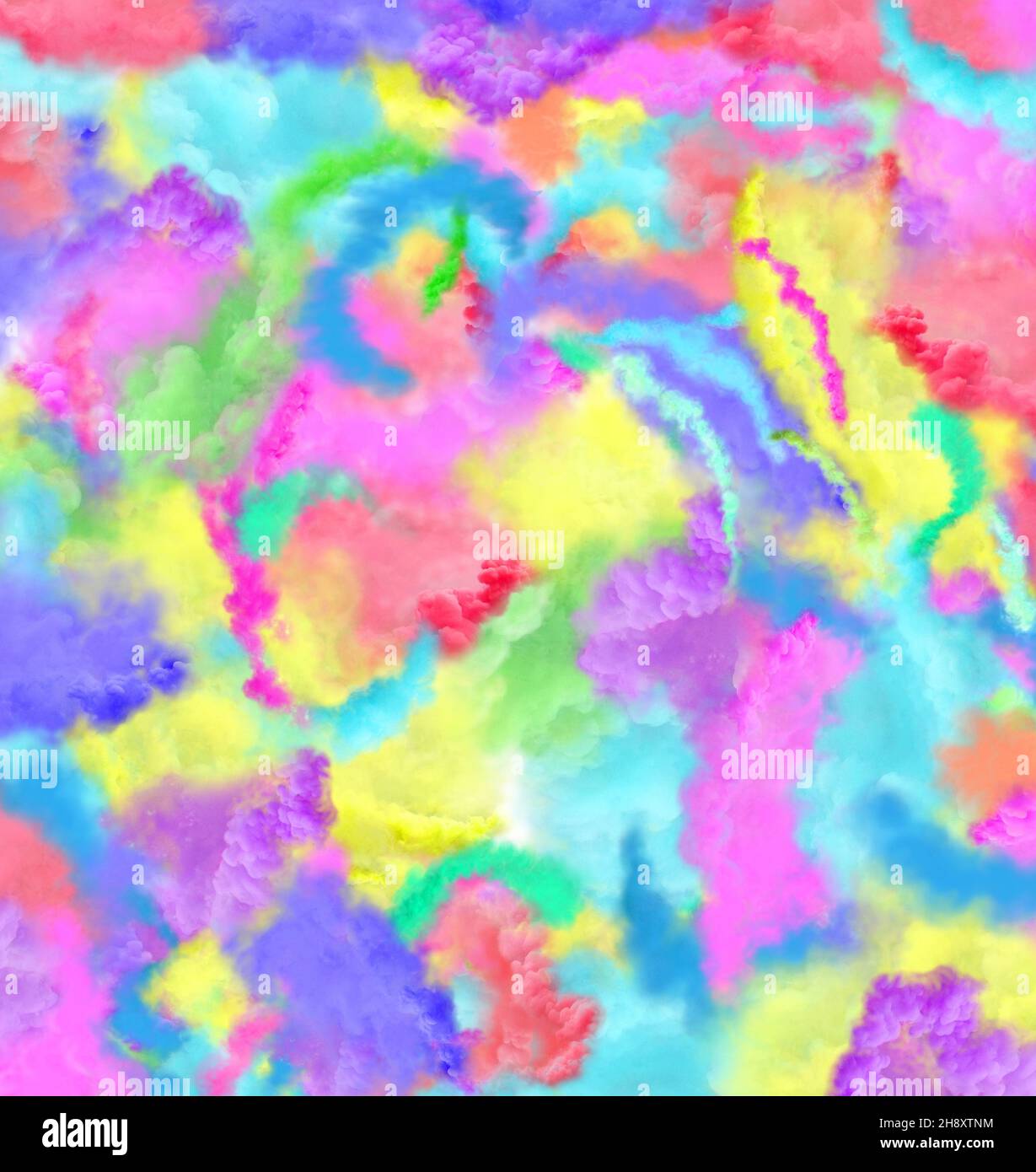 Fire smoke design.  Multicolor smoke background. Colored powder frozen dust explosion texture. Stock Photo