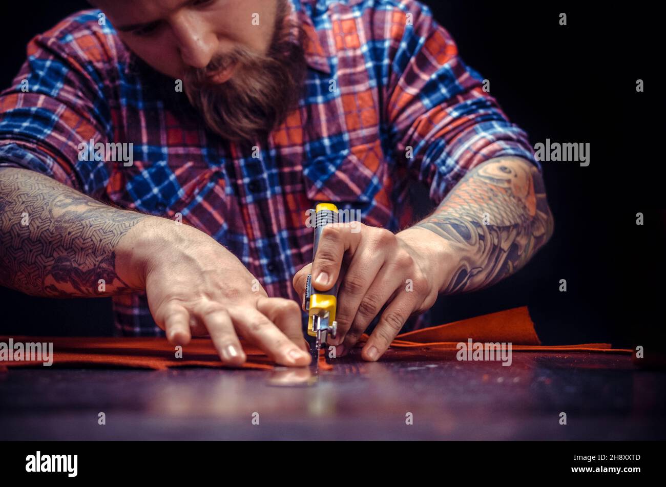 Handicraftsman making quality products Stock Photo
